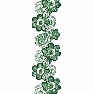 绿色花卉图案垂直装饰条