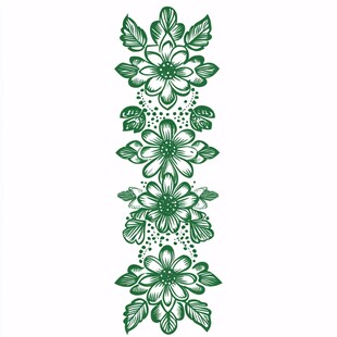 绿色花卉垂直装饰图案
