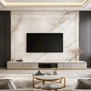 现代简约大理石电视背景墙