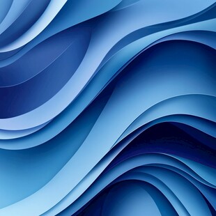蓝色动感波浪抽象背景图