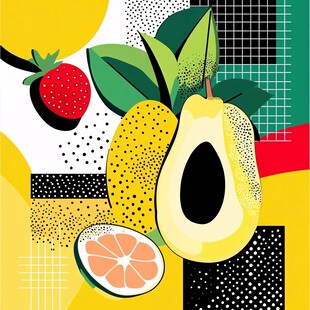 多彩水果的创意插画世界