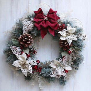 圣诞花环 精致装饰营造节日氛围