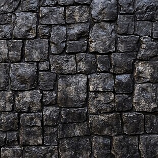 复古黑色石砌墙面纹理