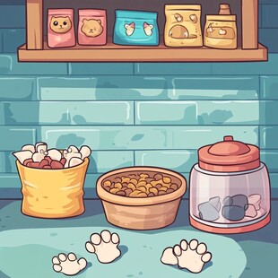 宠物食品与用品的温馨角落
