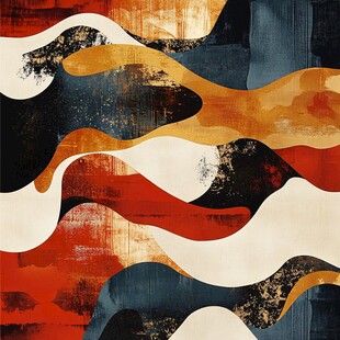 抽象波浪纹理艺术画作