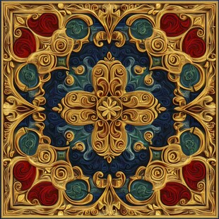 复古华丽金色花纹装饰图案