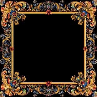 华丽复古花纹边框图案