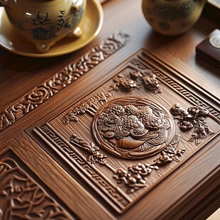 中式木雕茶盘 古韵雅致