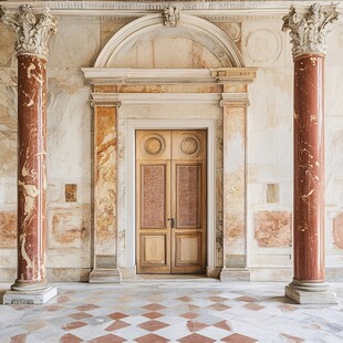 古典建筑的精美门廊景观