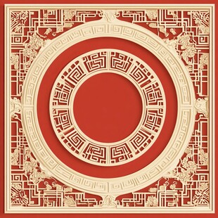 中式传统镂空雕花装饰图案
