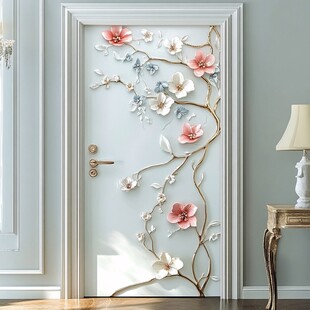 花朵浮雕装饰门 优雅精致