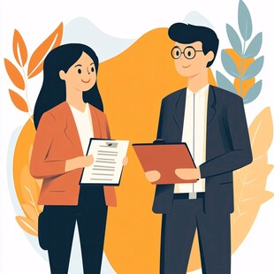 商务人士交流工作场景