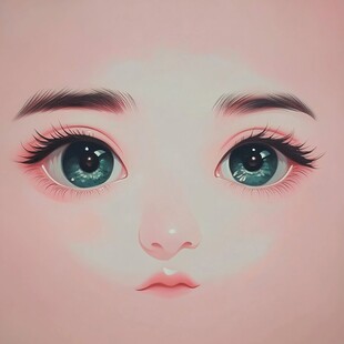 梦幻大眼少女头像插画
