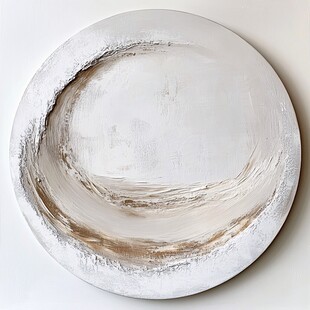 简约白色纹理艺术装饰盘