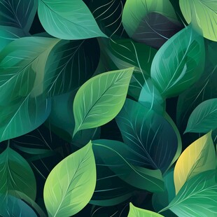 清新绿叶图案背景素材