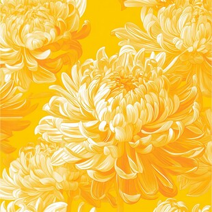 金黄菊花无缝图案背景