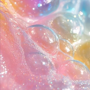 梦幻多彩泡泡特写