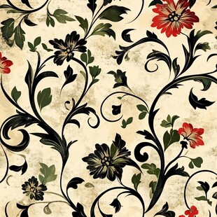 复古花卉藤蔓图案背景
