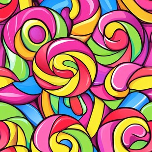 缤纷多彩的卡通螺旋糖果