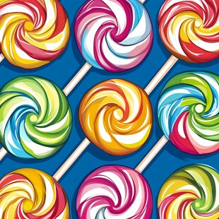 多彩螺旋棒棒糖图案背景
