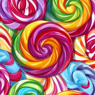 缤纷多彩的旋涡棒棒糖图案