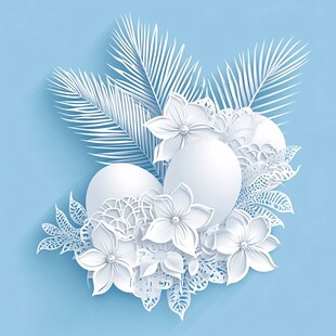 纸艺复活节彩蛋花卉装饰