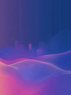 梦幻渐变城市风景背景图