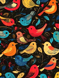 缤纷小鸟图案装饰画
