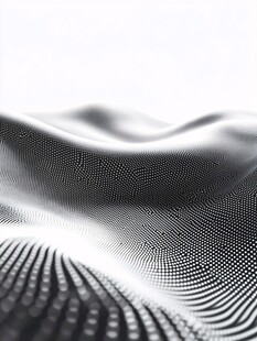 黑白半调波浪抽象图案
