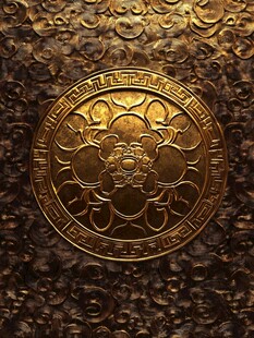 中式古典金花纹浮雕图案