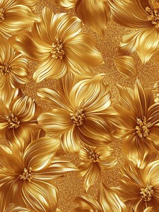 金色繁花背景纹理图案