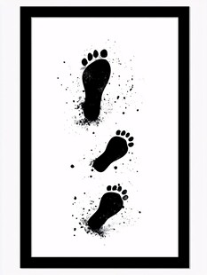 黑色脚印艺术装饰图案