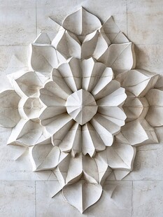 石雕花朵墙面装饰艺术