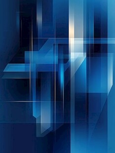 蓝色几何抽象科技背景图