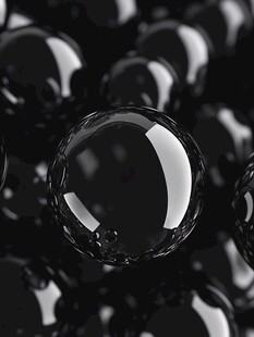 黑色光泽球体聚合场景