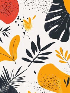 热带风植物图案装饰画