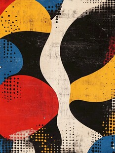 抽象几何波点艺术图案