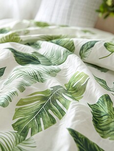 绿叶印花床品尽显自然风