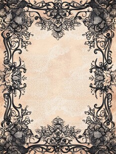 复古花纹边框装饰背景图