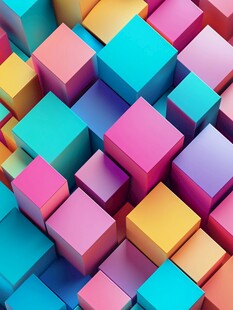 多彩立体方块视觉盛宴