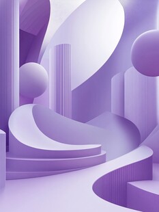 梦幻紫色几何空间场景