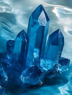 梦幻蓝色水晶簇