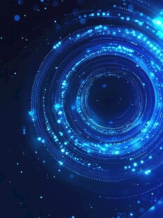 蓝色科技感发光环形图案