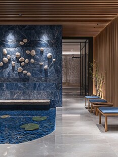 现代风室内水景装饰空间