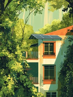 林中阳光环绕的温馨住宅