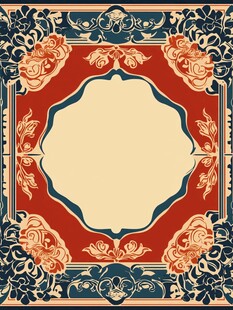中式复古花纹边框图案
