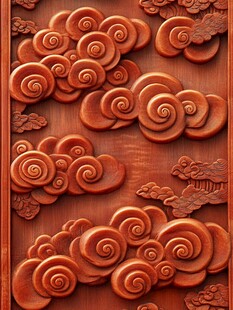 中式木雕祥云纹饰图案