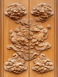 中式木雕云纹装饰图案
