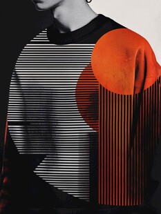 时尚几何图案男士上衣