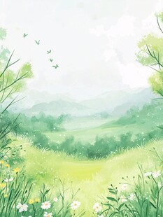 春日绿野风光图